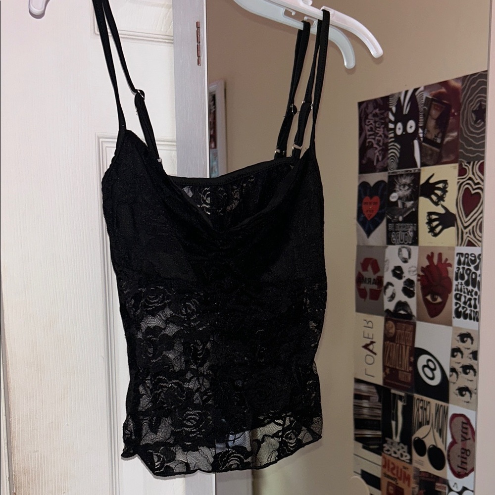 Black Lace Camisole Top
